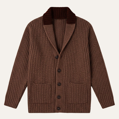 Strukturierter Herren Strickcardigan mit Reverskragen – Warm, Stilvoll & Vielseitig Kombinierbar