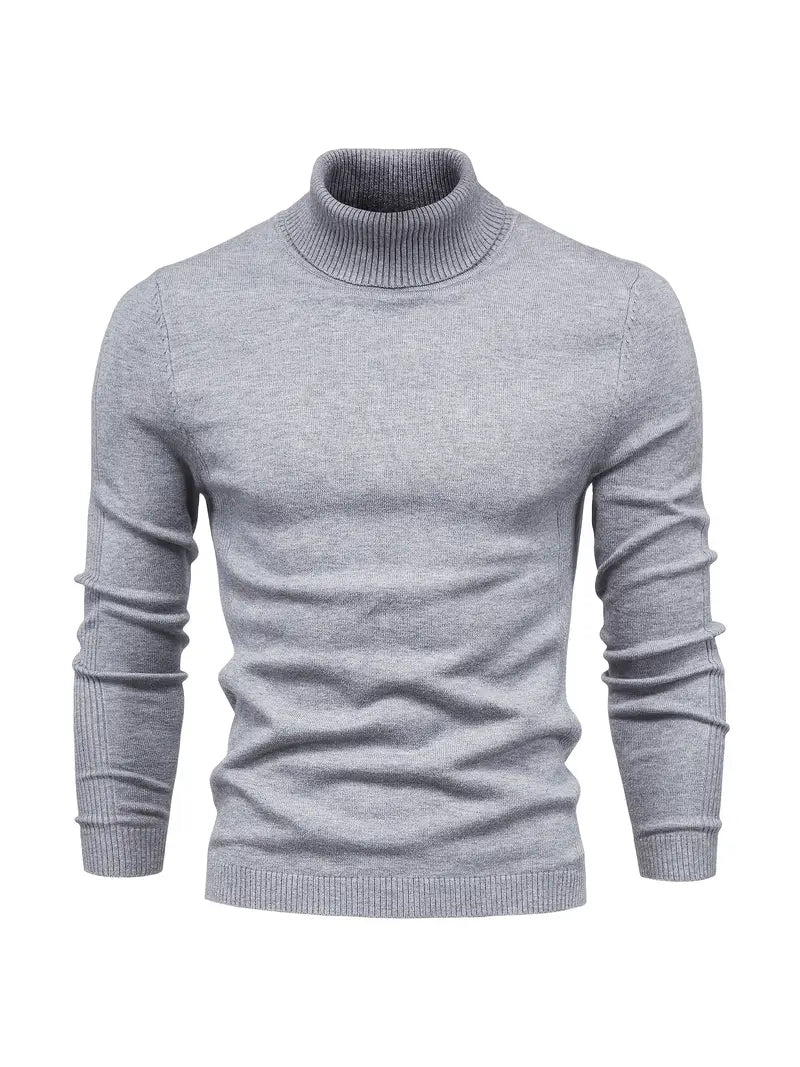 Clemaria | Herren Rollkragenpullover Slim Fit, Langarm Strick für Smart Casual Look