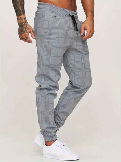 Henry | Herren Jogginghose mit Karomuster | Bequeme Freizeithose mit Kordelzug