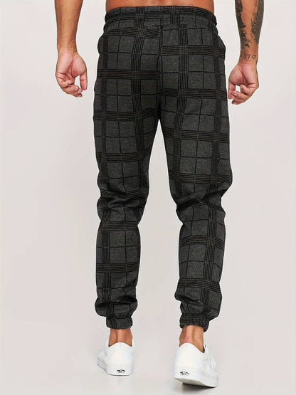 Henry | Herren Jogginghose mit Karomuster | Bequeme Freizeithose mit Kordelzug