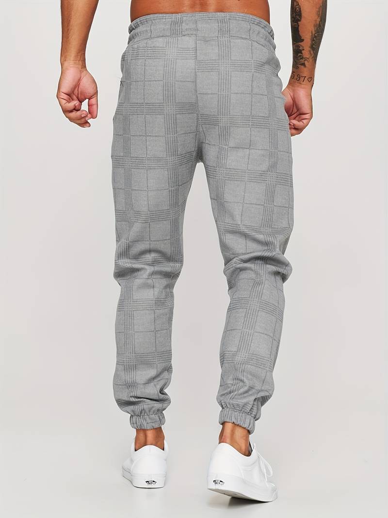 Henry | Herren Jogginghose mit Karomuster | Bequeme Freizeithose mit Kordelzug
