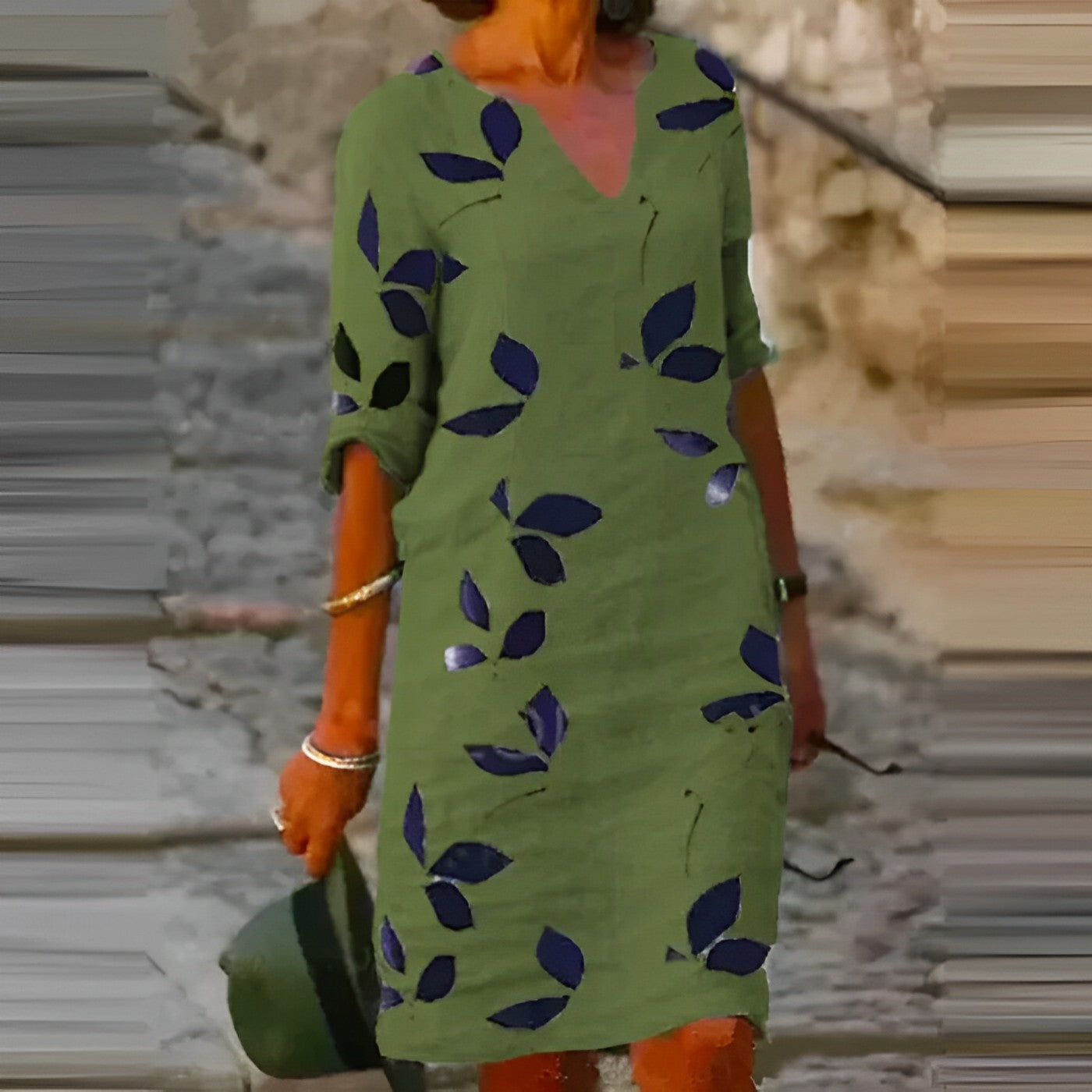 Leichtes Sommerkleid mit V-Ausschnitt – Natürlich, Komfortabel & Vielseitig