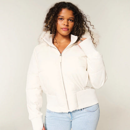 Damen Wattierte Übergangsjacke mit Kapuze – Warme Steppjacke für Alltag und kühle Tage