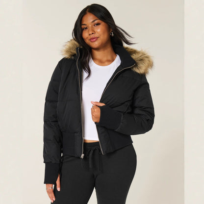 Damen Wattierte Übergangsjacke mit Kapuze – Warme Steppjacke für Alltag und kühle Tage