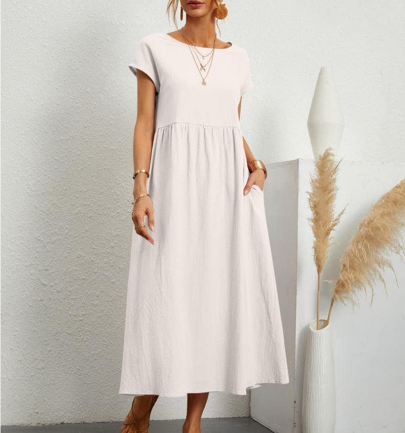 Luftiges Sommerkleid mit Rundhalsausschnitt – Lässig, Feminin & Komfortabel