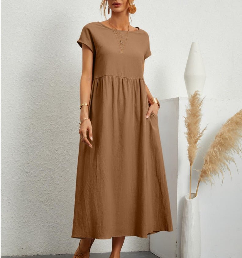 Luftiges Sommerkleid mit Rundhalsausschnitt – Lässig, Feminin & Komfortabel