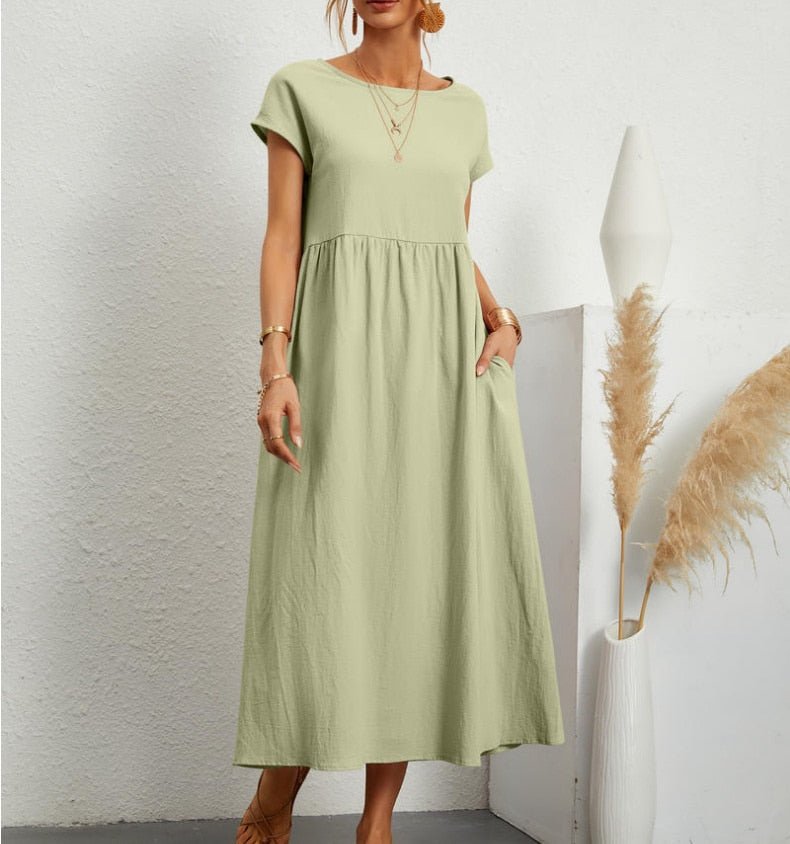 Luftiges Sommerkleid mit Rundhalsausschnitt – Lässig, Feminin & Komfortabel