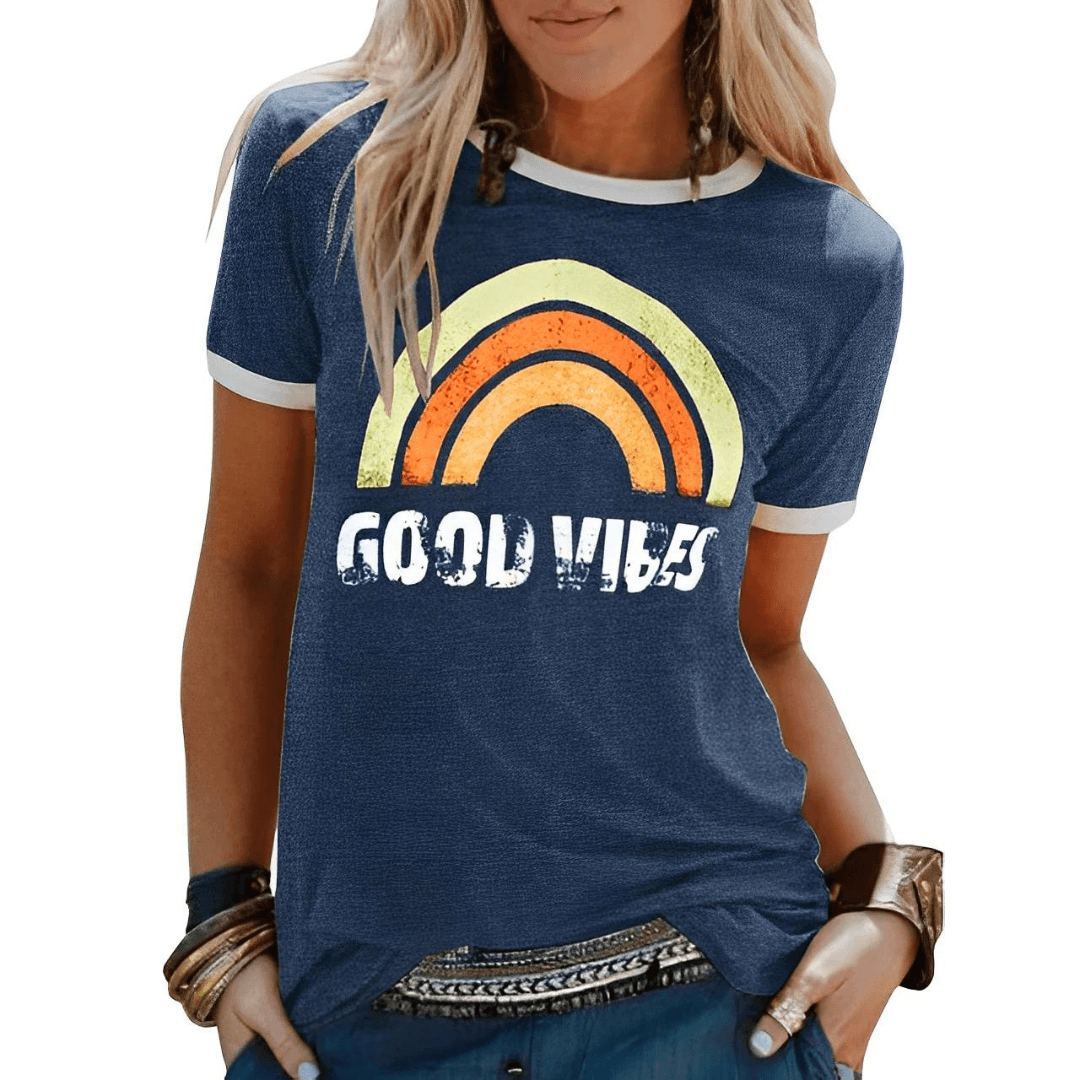 Ziana | Good Vibes Damen T‑Shirt aus weicher Baumwolle – Oversized, trendig & sommerleicht