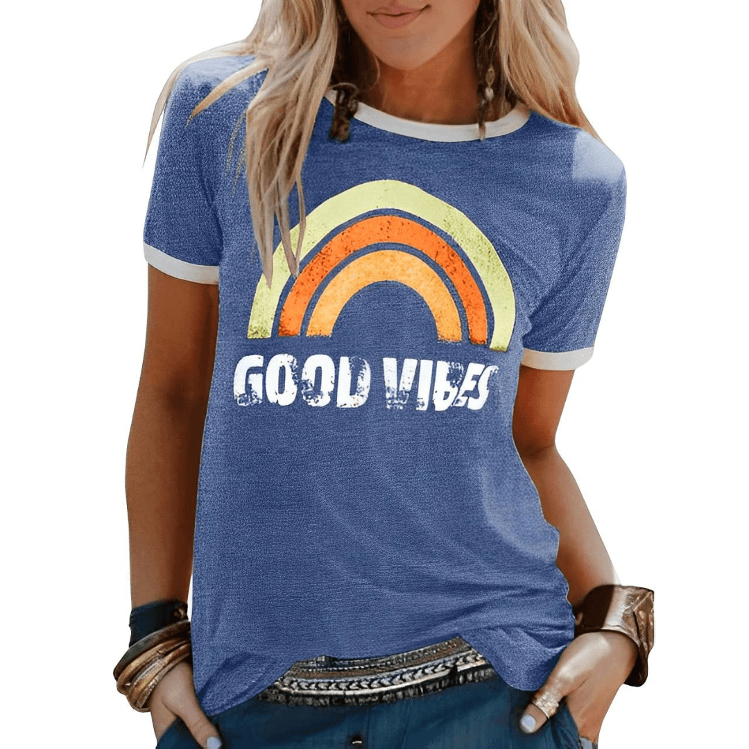 Ziana | Good Vibes Damen T‑Shirt aus weicher Baumwolle – Oversized, trendig & sommerleicht