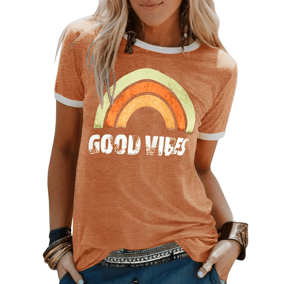 Ziana | Good Vibes Damen T‑Shirt aus weicher Baumwolle – Oversized, trendig & sommerleicht