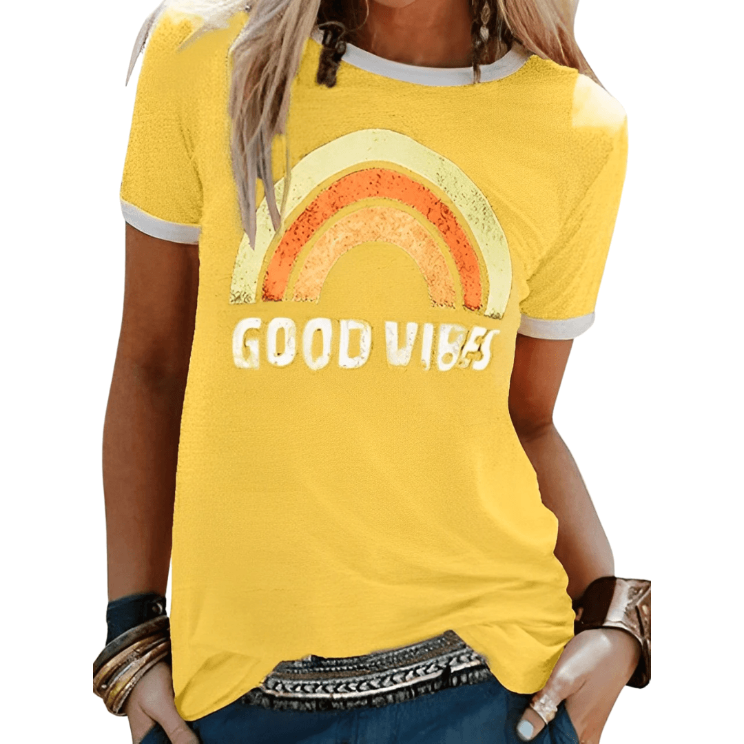Ziana | Good Vibes Damen T‑Shirt aus weicher Baumwolle – Oversized, trendig & sommerleicht