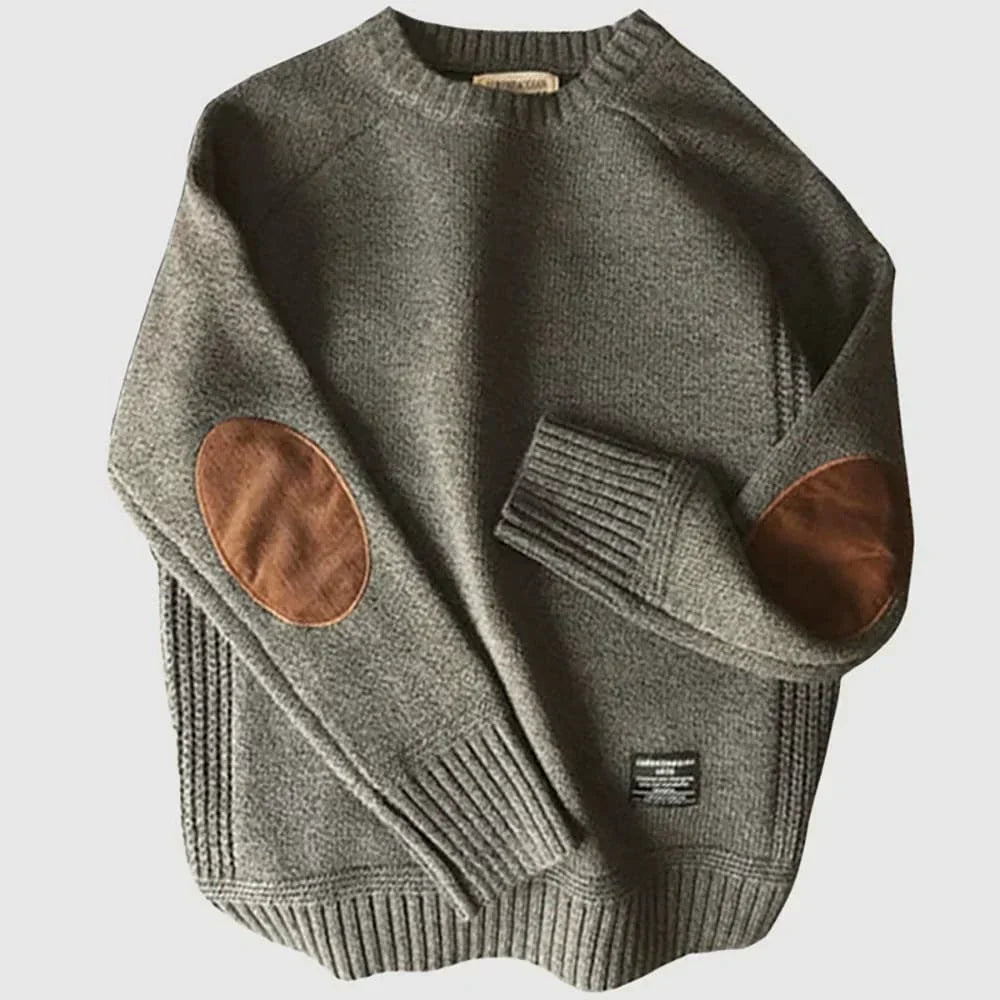 Herren Strickpullover mit Ellbogenpatches | Klassischer Stil trifft auf langlebigen Komfort