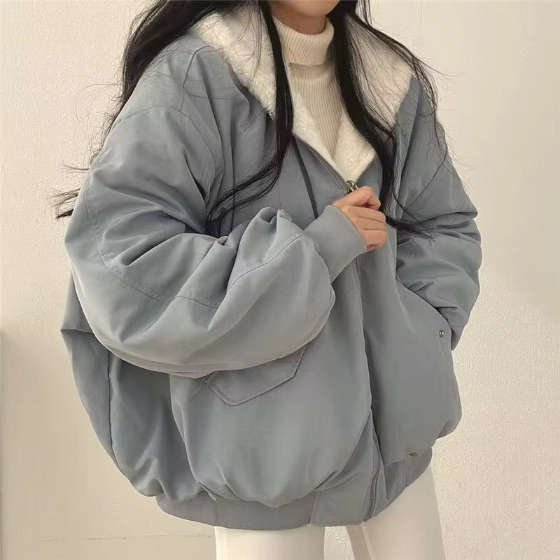 Damen Winterjacke Oversize | Kuschelige Jacke mit Fleece-Innenfutter