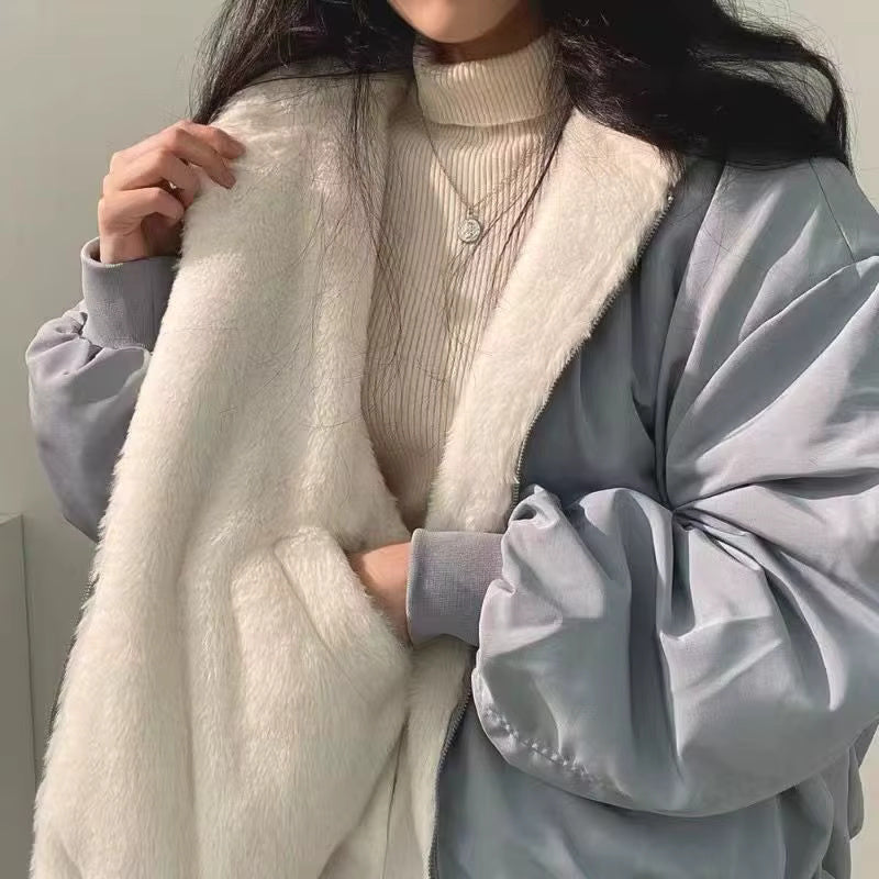Damen Winterjacke Oversize | Kuschelige Jacke mit Fleece-Innenfutter