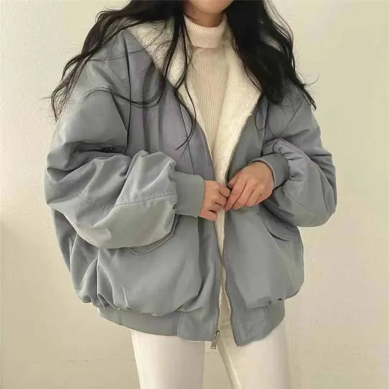 Damen Winterjacke Oversize | Kuschelige Jacke mit Fleece-Innenfutter