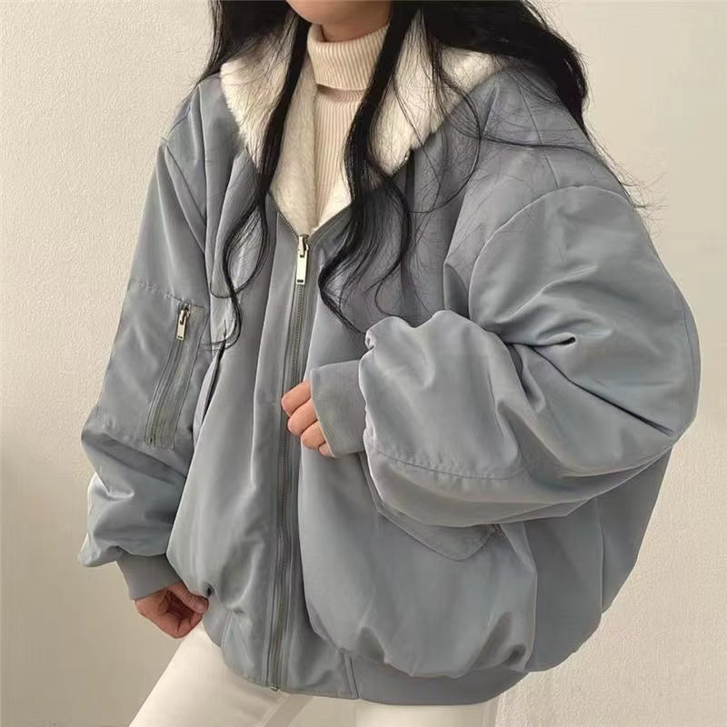 Damen Winterjacke Oversize | Kuschelige Jacke mit Fleece-Innenfutter