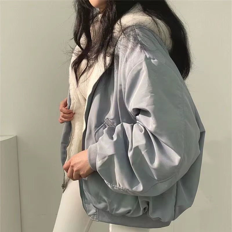 Damen Winterjacke Oversize | Kuschelige Jacke mit Fleece-Innenfutter