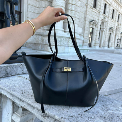 Damen Umhängetasche mit Drehverschluss – Geräumige Handtasche für Alltag, Arbeit und City-Looks