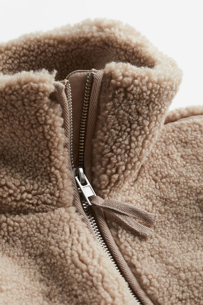 Penna | Damen Oversized Fleecejacke mit Reißverschluss & hohem Kragen