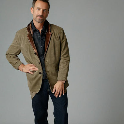 Carlo | Herren Vintage Lederjacke mit Knöpfen | Hochwertig & Alltagstauglich