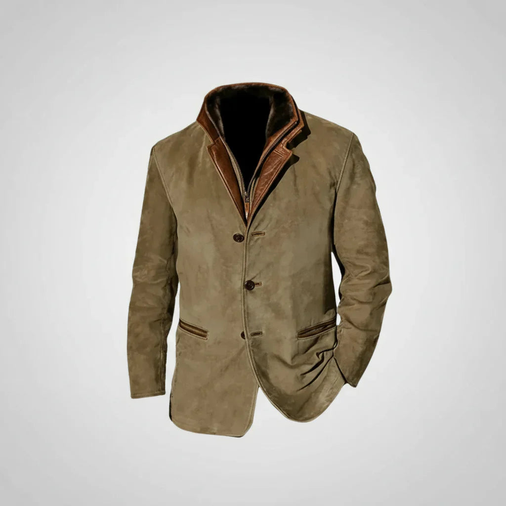 Carlo | Herren Vintage Lederjacke mit Knöpfen | Hochwertig & Alltagstauglich