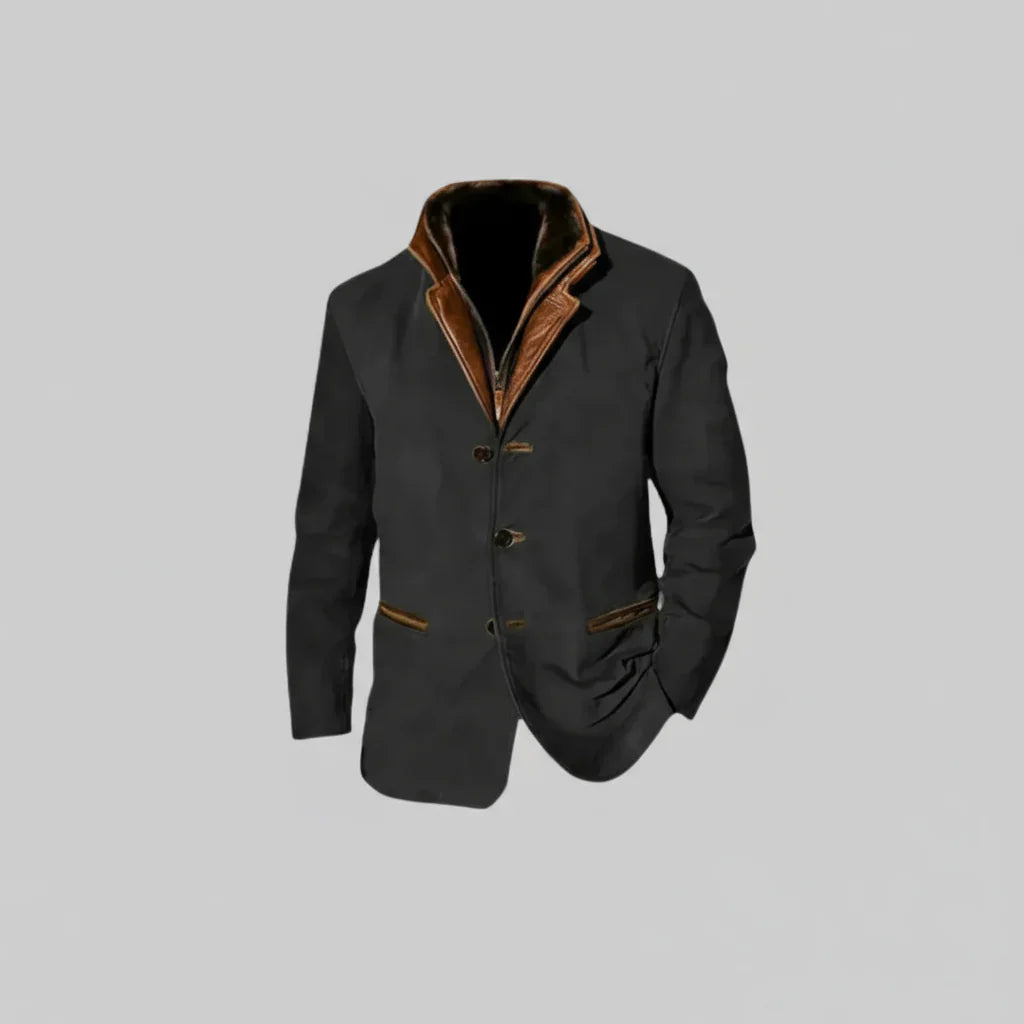 Carlo | Herren Vintage Lederjacke mit Knöpfen | Hochwertig & Alltagstauglich