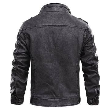 Caleb – Herren Lederjacke im Biker-Look | Modern mit Reißverschluss