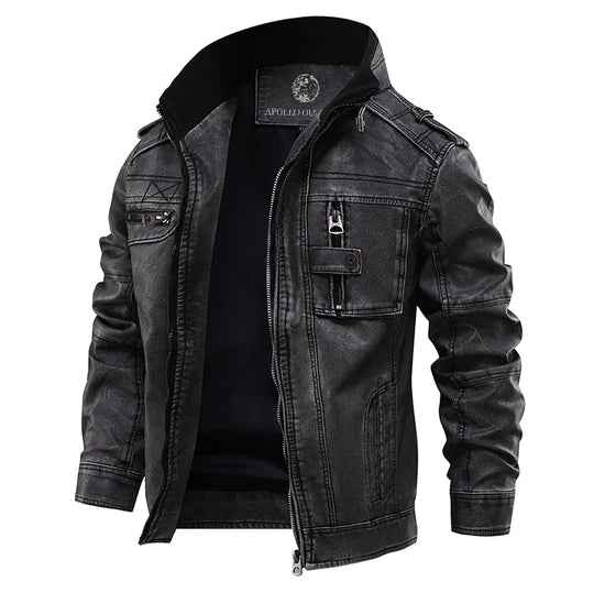 Caleb – Herren Lederjacke im Biker-Look | Modern mit Reißverschluss