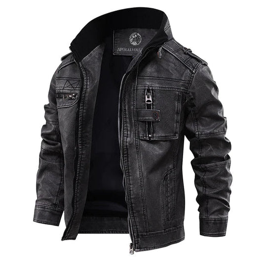 Caleb – Herren Lederjacke im Biker-Look | Modern mit Reißverschluss