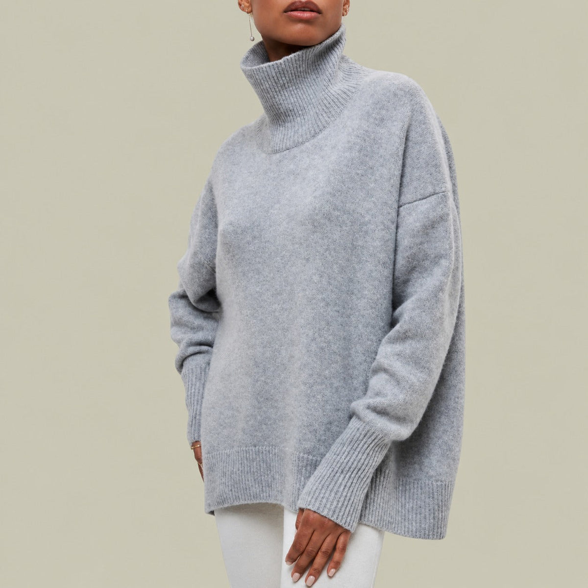 Damen Rollkragenpullover | Oversized mit lockerer Passform und Rippenbündchen