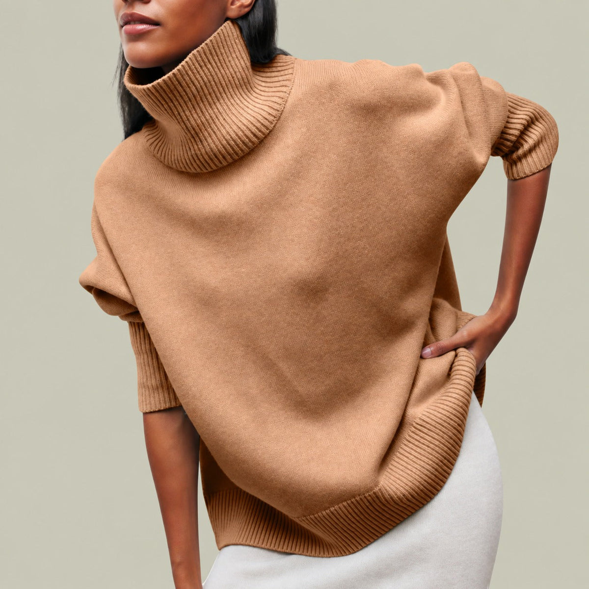 Damen Rollkragenpullover | Oversized mit lockerer Passform und Rippenbündchen