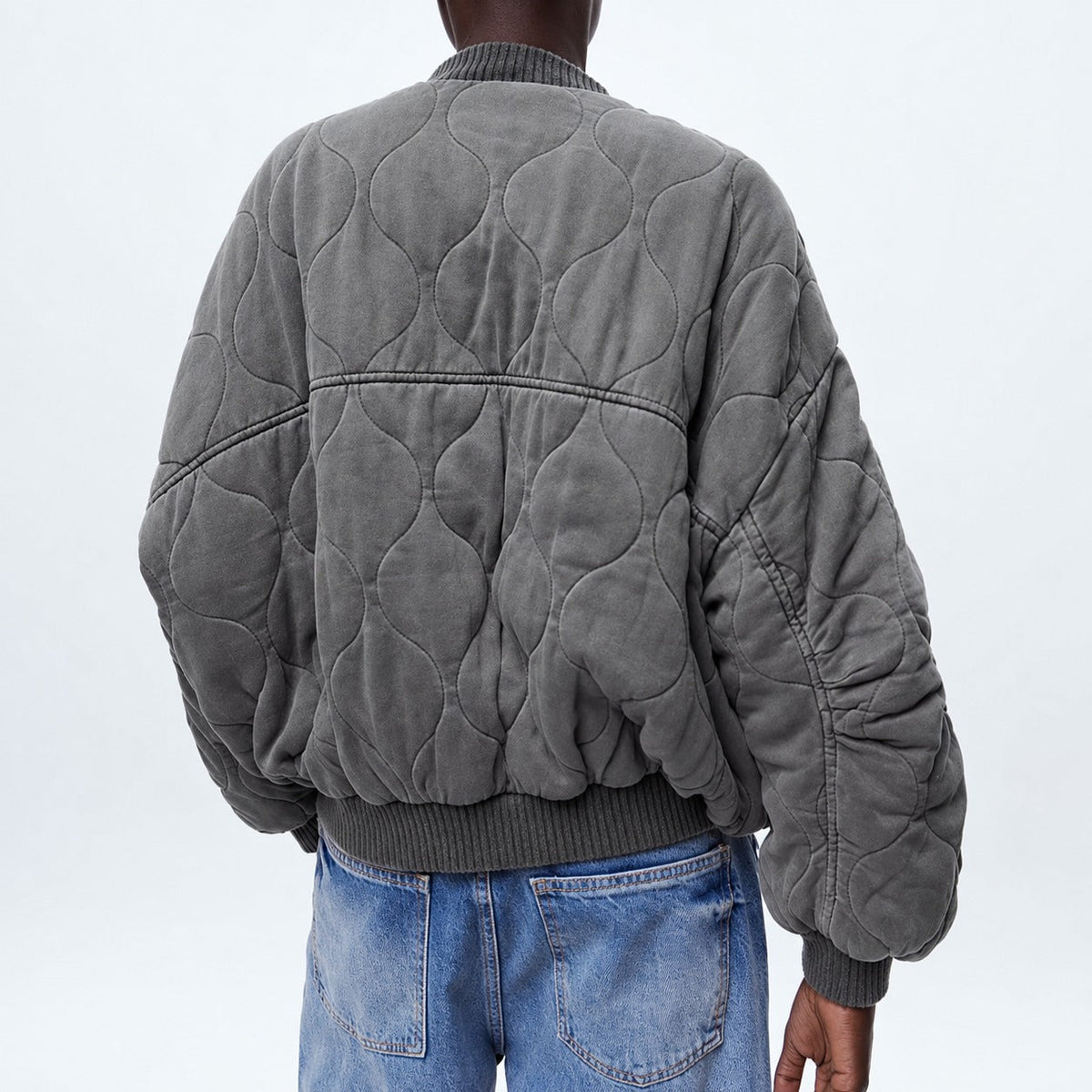 Damen Steppjacke | Oversized mit Druckknöpfen und Fronttaschen