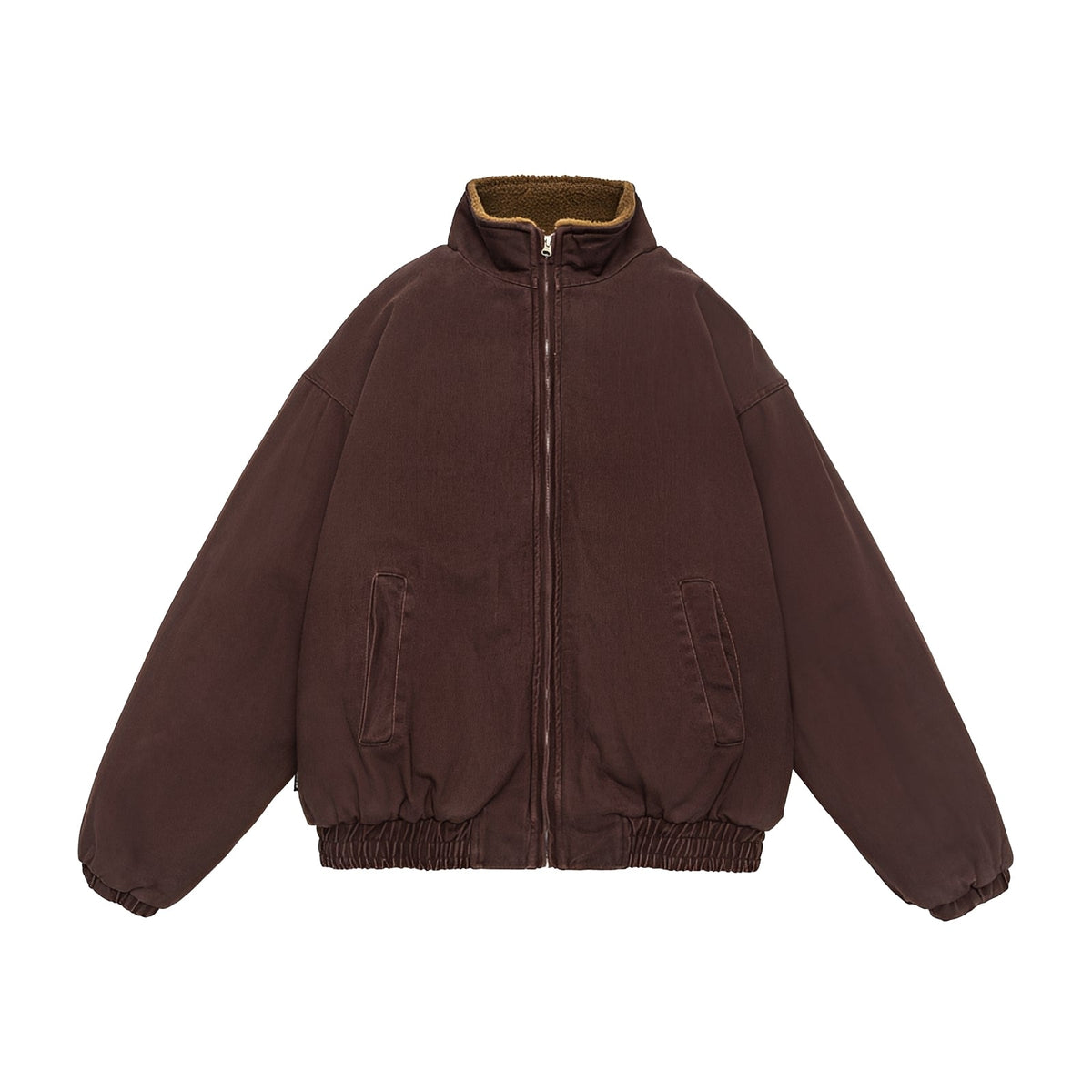 Herren Freizeitjacke | Oversized mit Stehkragen und Reißverschluss