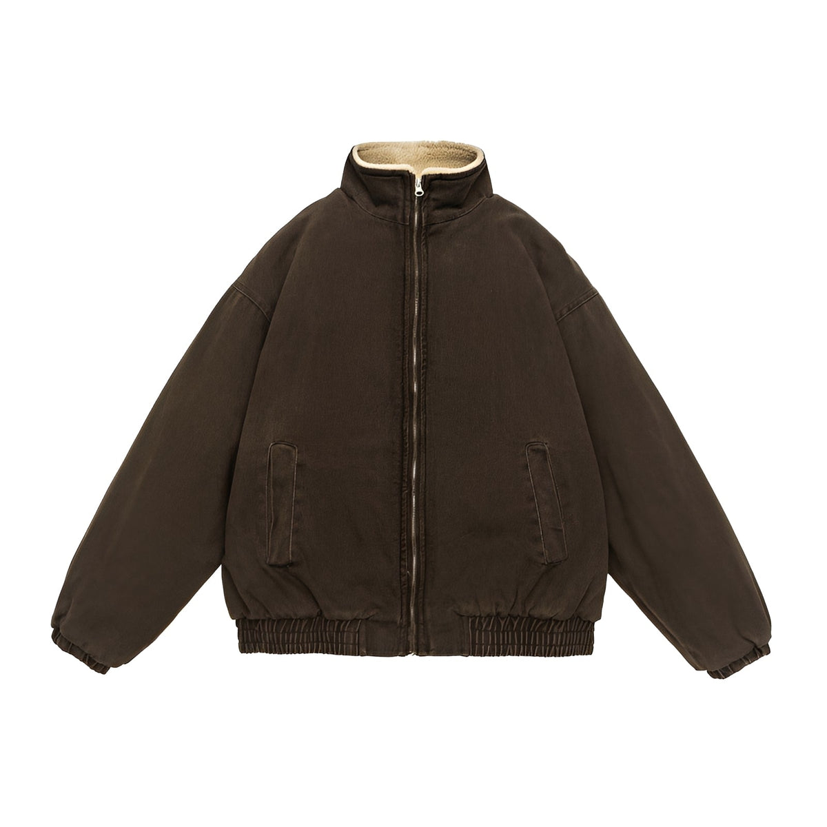 Herren Freizeitjacke | Oversized mit Stehkragen und Reißverschluss