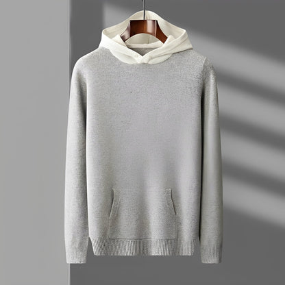 Herren Hoodie | Regular Fit mit Kontrastkragen und Knopfleiste