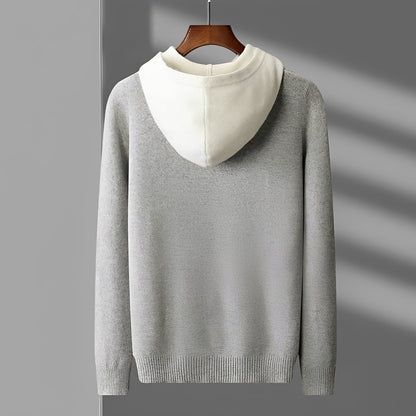 Herren Hoodie | Regular Fit mit Kontrastkragen und Knopfleiste