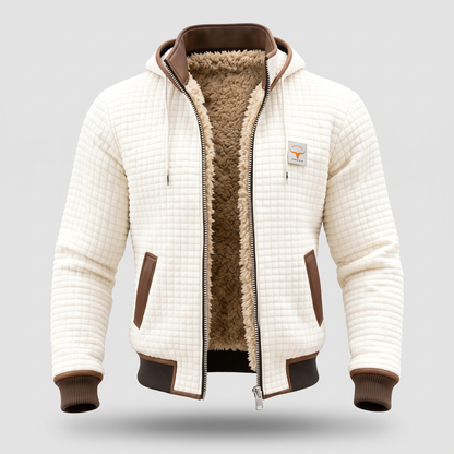Herren Steppjacke | Gefütterte Kapuzenjacke mit Reißverschluss