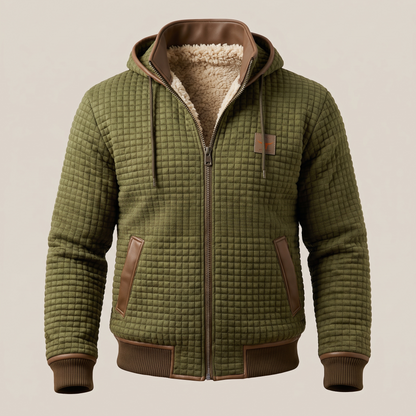 Herren Steppjacke | Gefütterte Kapuzenjacke mit Reißverschluss
