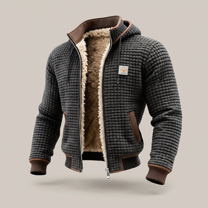 Herren Steppjacke | Gefütterte Kapuzenjacke mit Reißverschluss