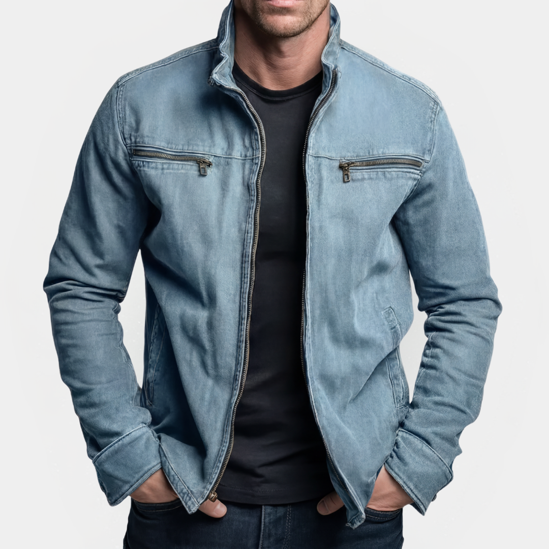 Herren Reißjacke | Moderne Jacke mit Stehkragen und Doppelbrusttaschen