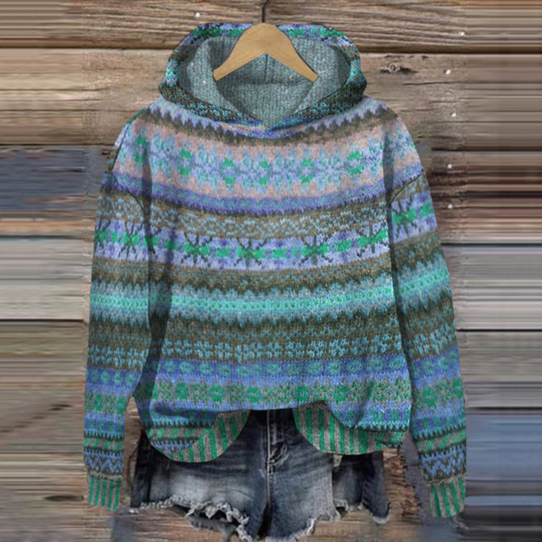 Lässiger Gemusterter Damen Hoodie – Stylisch, Komfortabel & Casual