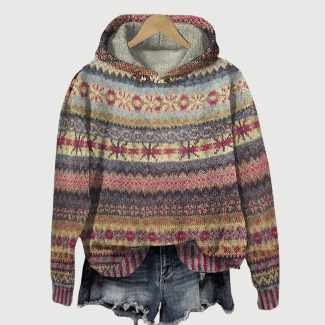 Lässiger Gemusterter Damen Hoodie – Stylisch, Komfortabel & Casual