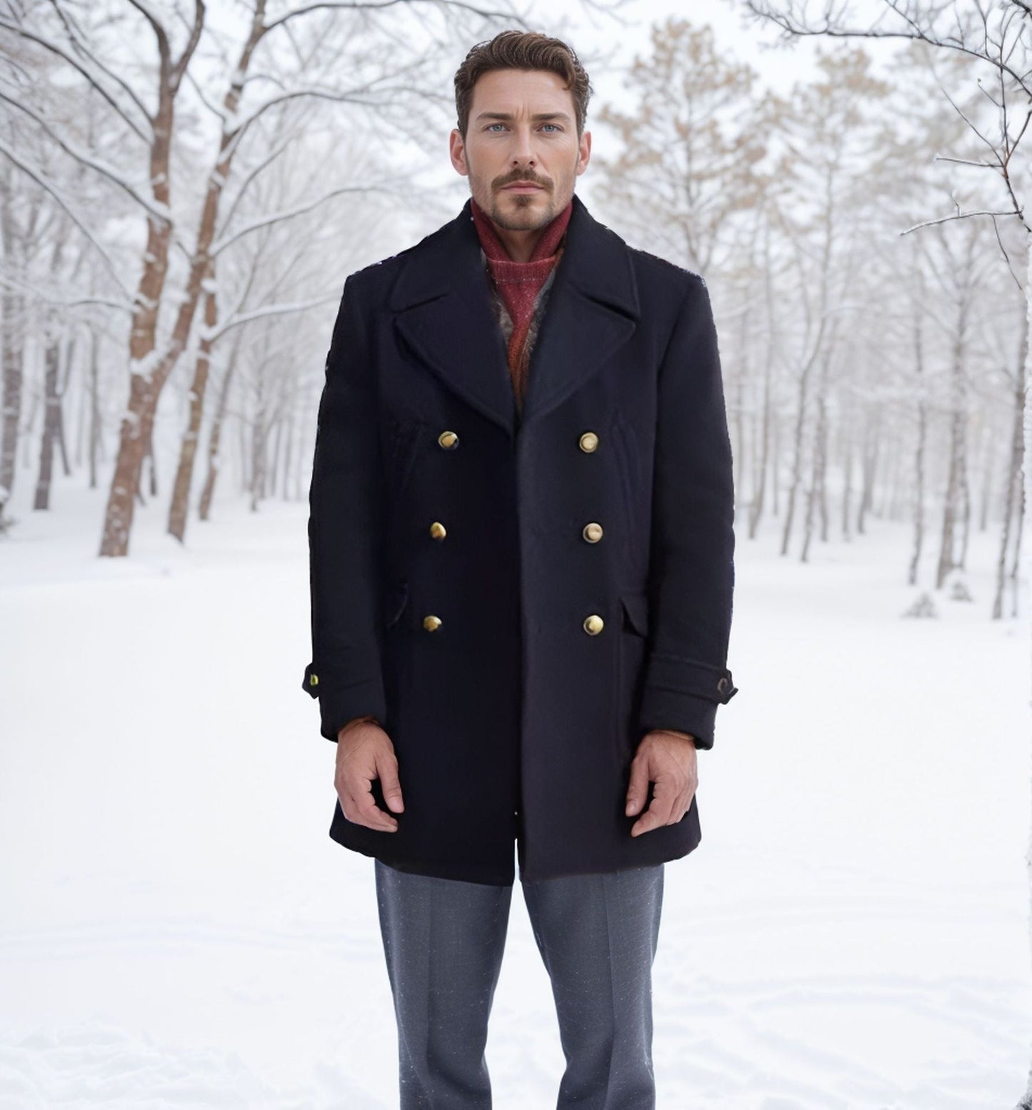 Yannic | Herren Trenchcoat im Slim Fit, doppelreihig mit Reverskragen & verstellbaren Manschetten