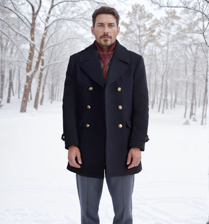 Yannic | Herren Trenchcoat im Slim Fit, doppelreihig mit Reverskragen & verstellbaren Manschetten