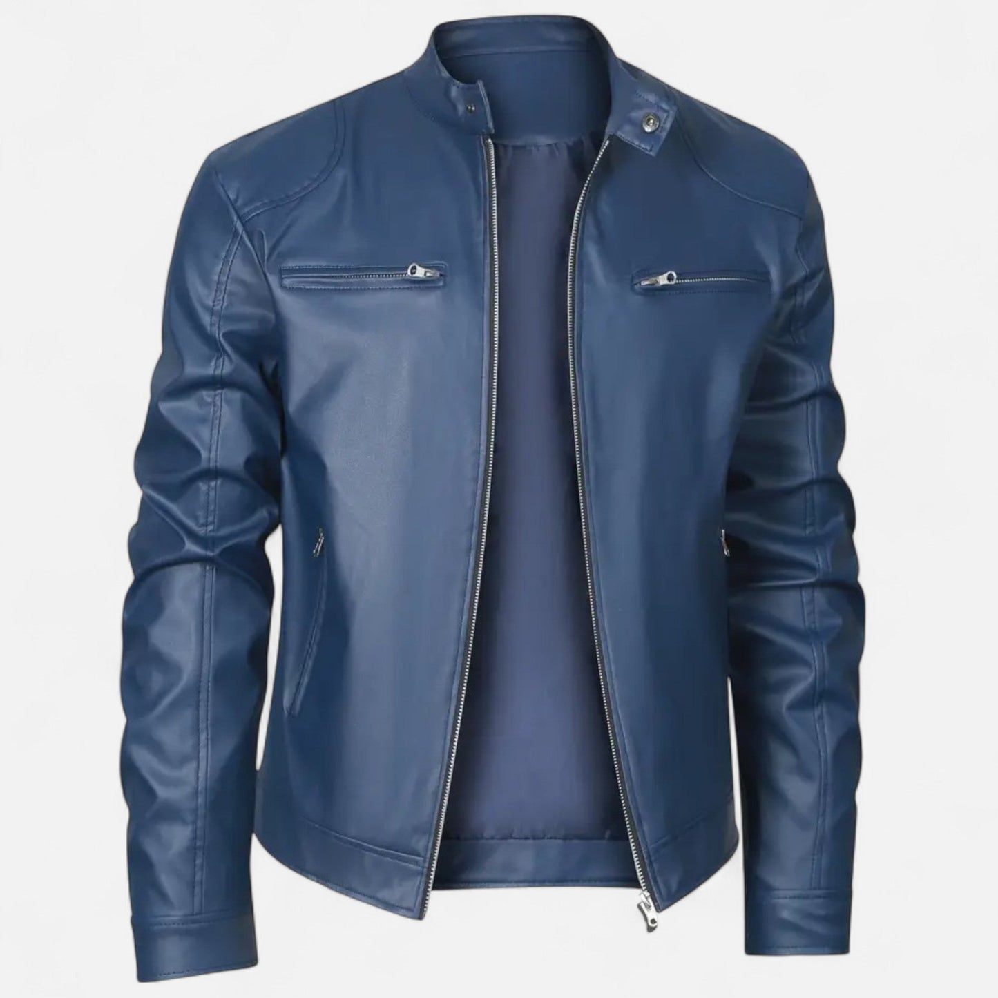 Hendrik | Herren Lederoptik Jacke – Zipped Biker Style für Herbst & Winter