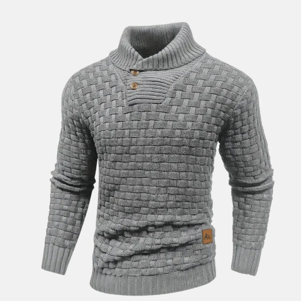 Quenby | Herren Strickpullover mit Schalkragen, Knopfleiste & klassischem Regular Fit