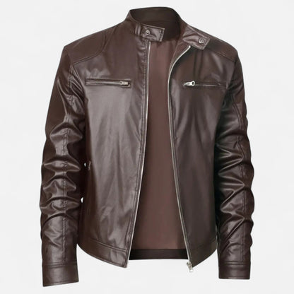 Hendrik | Herren Lederoptik Jacke – Zipped Biker Style für Herbst & Winter