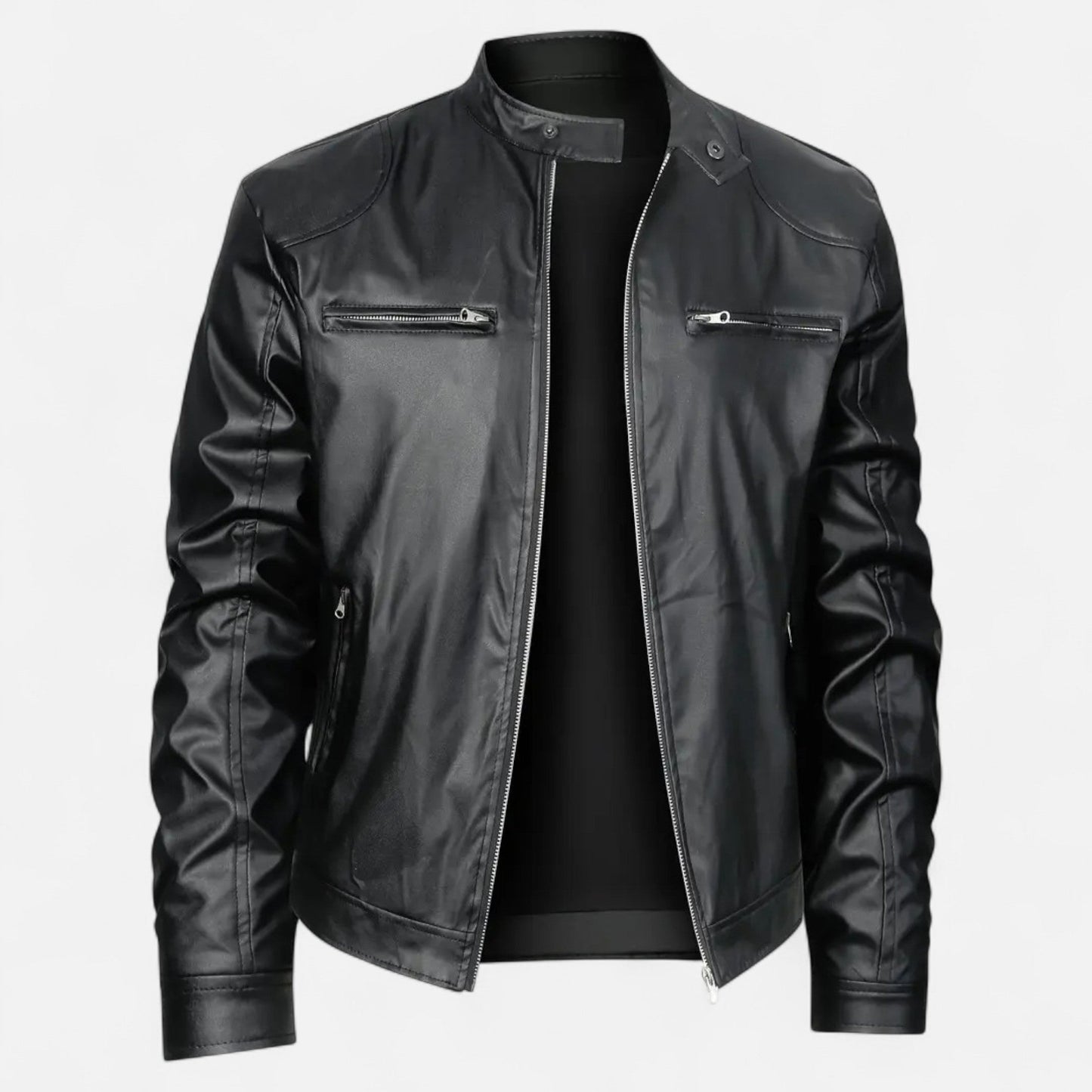 Hendrik | Herren Lederoptik Jacke – Zipped Biker Style für Herbst & Winter