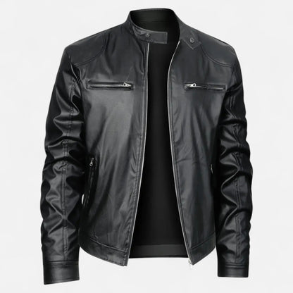 Hendrik | Herren Lederoptik Jacke – Zipped Biker Style für Herbst & Winter