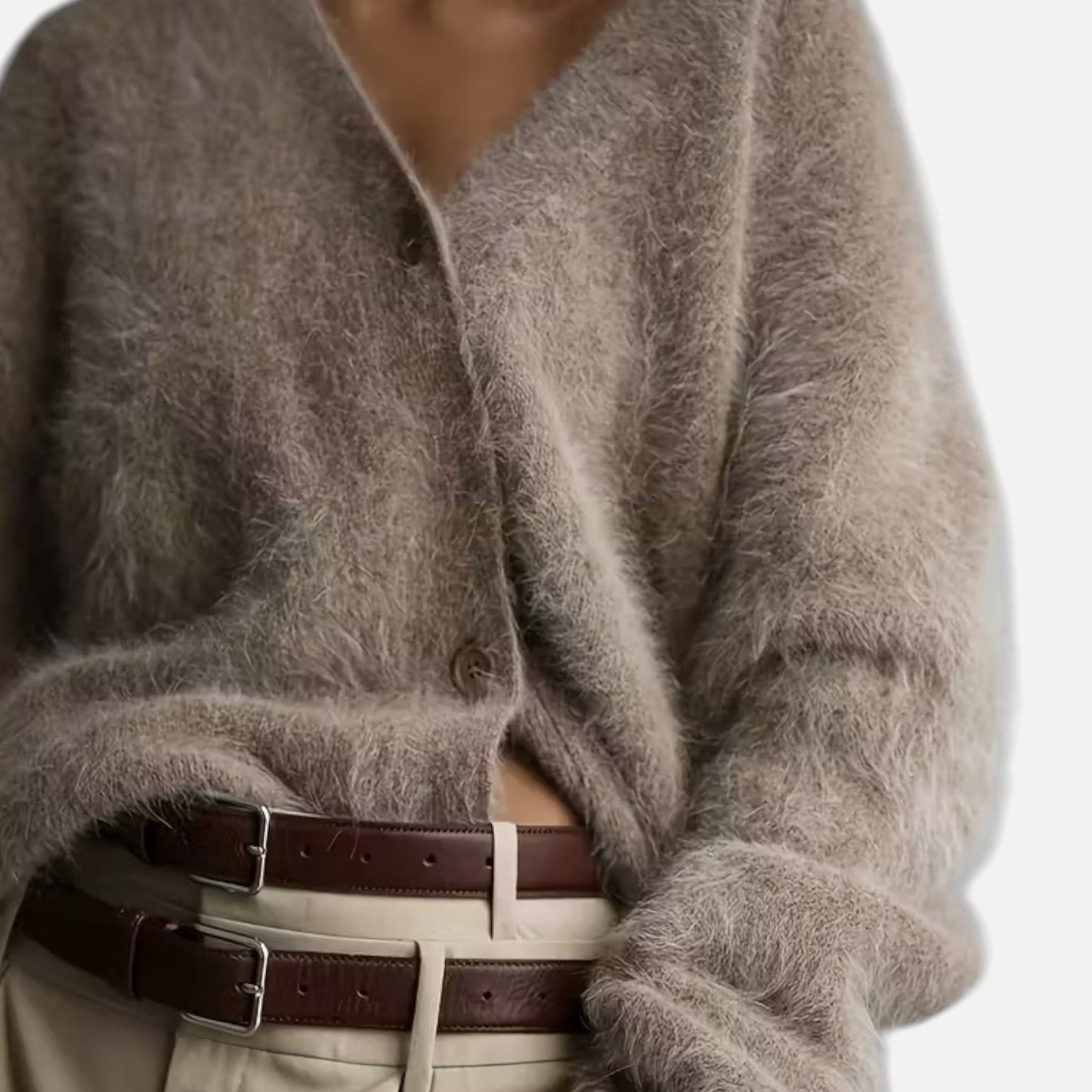 Tanisse | Damen Cardigan mit V-Ausschnitt – Lockerer, weicher Strick in Solider Farbe mit Knöpfen